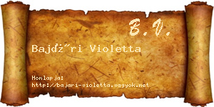 Bajári Violetta névjegykártya